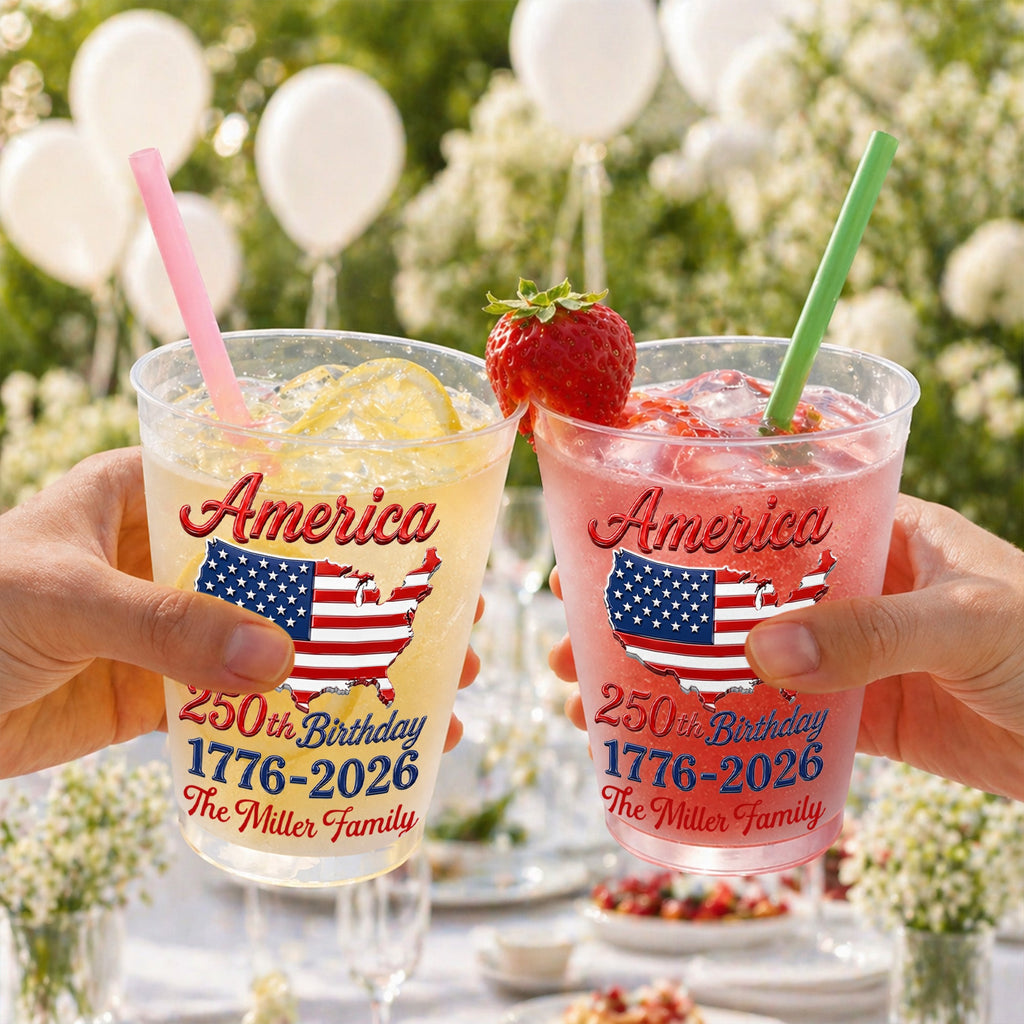 Personalized Frosted Cups USA Map American Flag Family Gift Frosted Cups GradoCreations