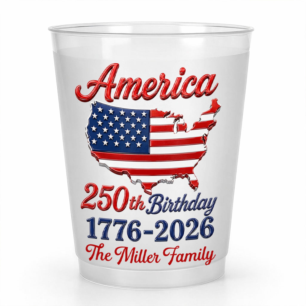 Personalized Frosted Cups USA Map American Flag Family Gift Frosted Cups GradoCreations