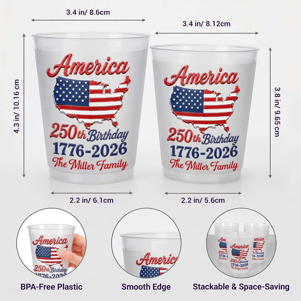 Personalized Frosted Cups USA Map American Flag Family Gift Frosted Cups GradoCreations