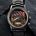 Personalized American Flag Men's Watch Custom Name Gift for Dad Men's Watch GradoCreations