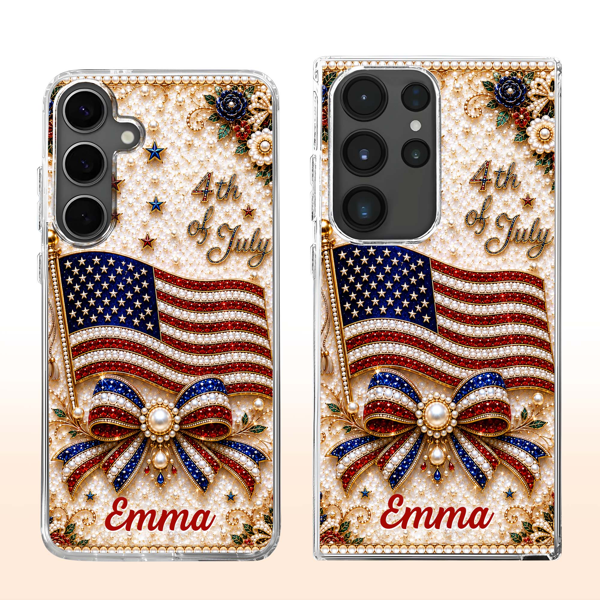 Personalized Clear Phone Case American Flag Gift for Her Clear Phone Case GradoCreations