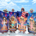 Personalized Microfiber Beach Towel Custom Name Fireworks Gift Beach Towels GradoCreations