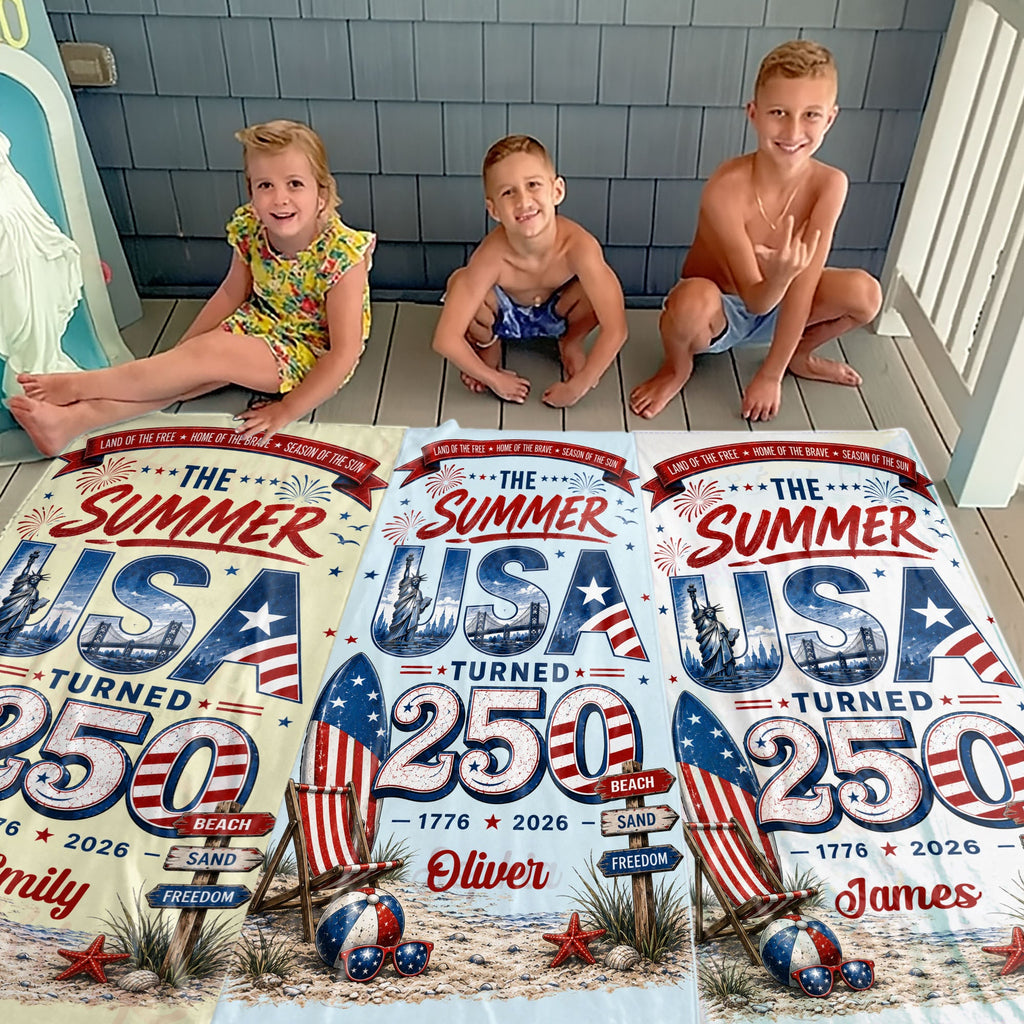 Personalized Microfiber Beach Towel Custom Design USA Gift Beach Towels GradoCreations
