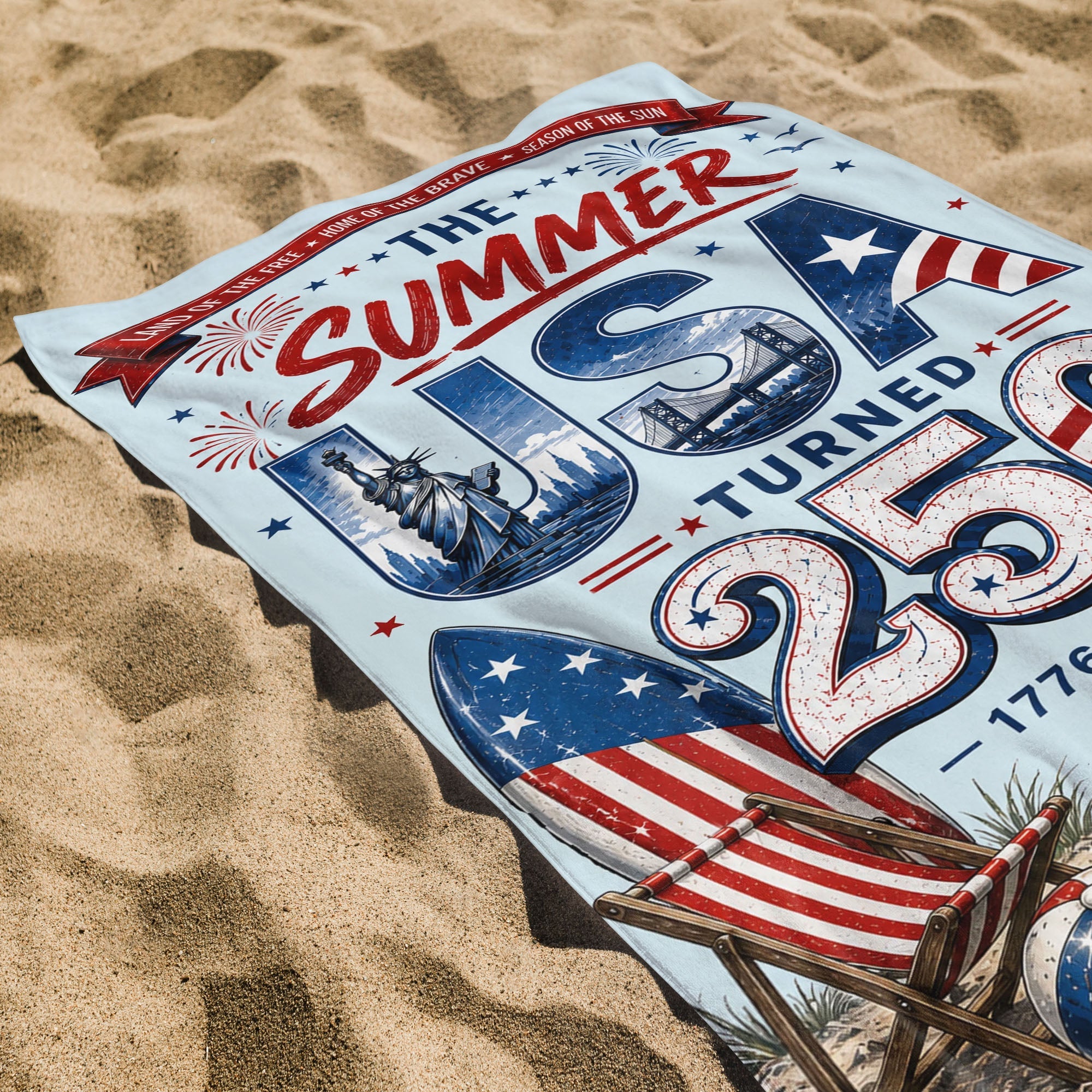 Personalized Microfiber Beach Towel Custom Design USA Gift Beach Towels GradoCreations