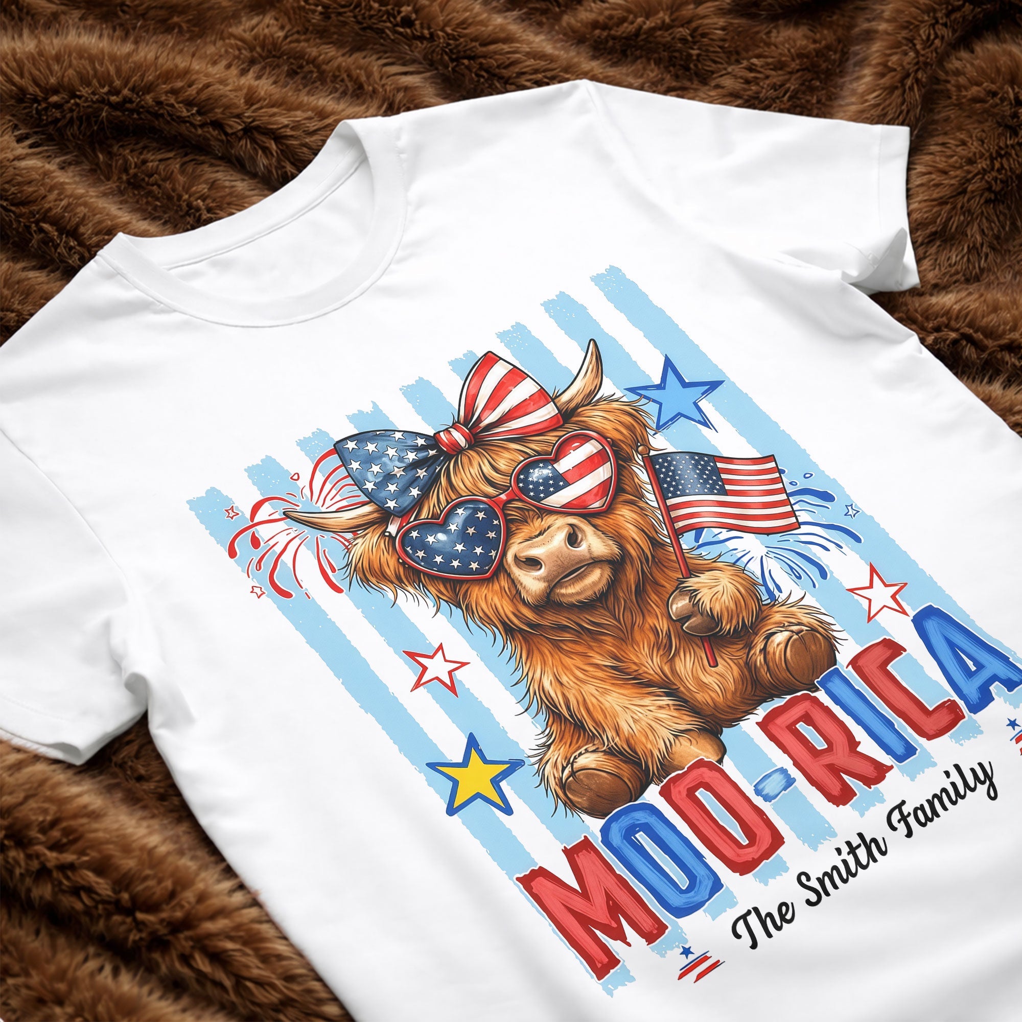 Personalized Highland Cow T-Shirt & Hoodie Gift for 4th of July Shirt GradoCreations