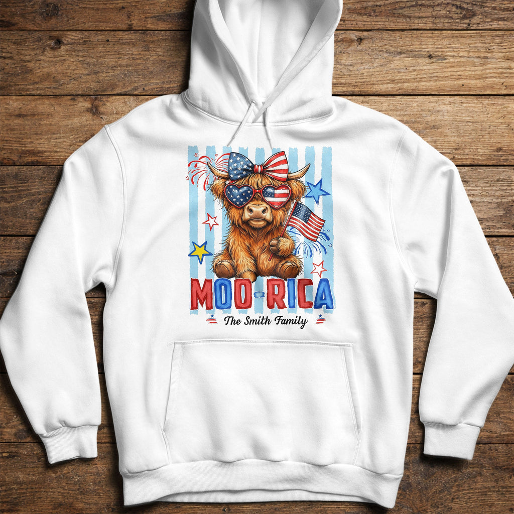 Personalized Highland Cow T-Shirt & Hoodie Gift for 4th of July Shirt GradoCreations