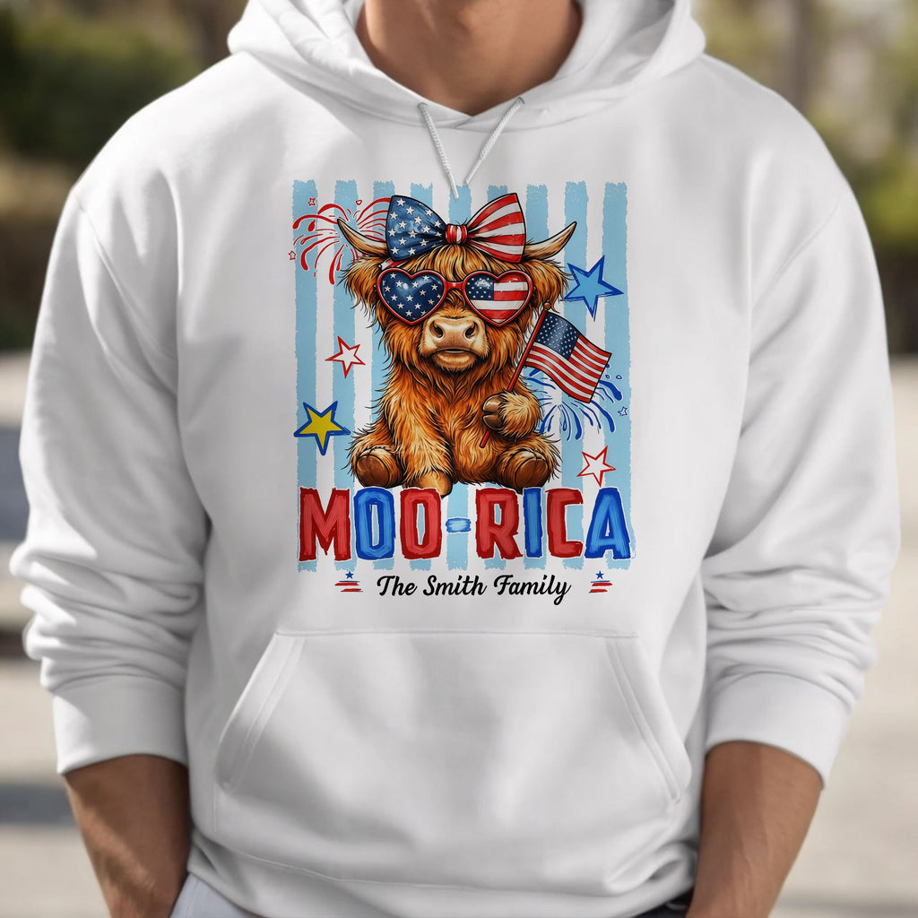 Personalized Highland Cow T-Shirt & Hoodie Gift for 4th of July Shirt GradoCreations