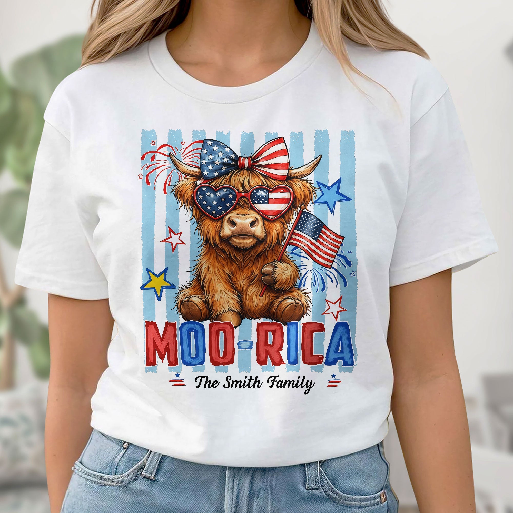Personalized Highland Cow T-Shirt & Hoodie Gift for 4th of July Shirt GradoCreations