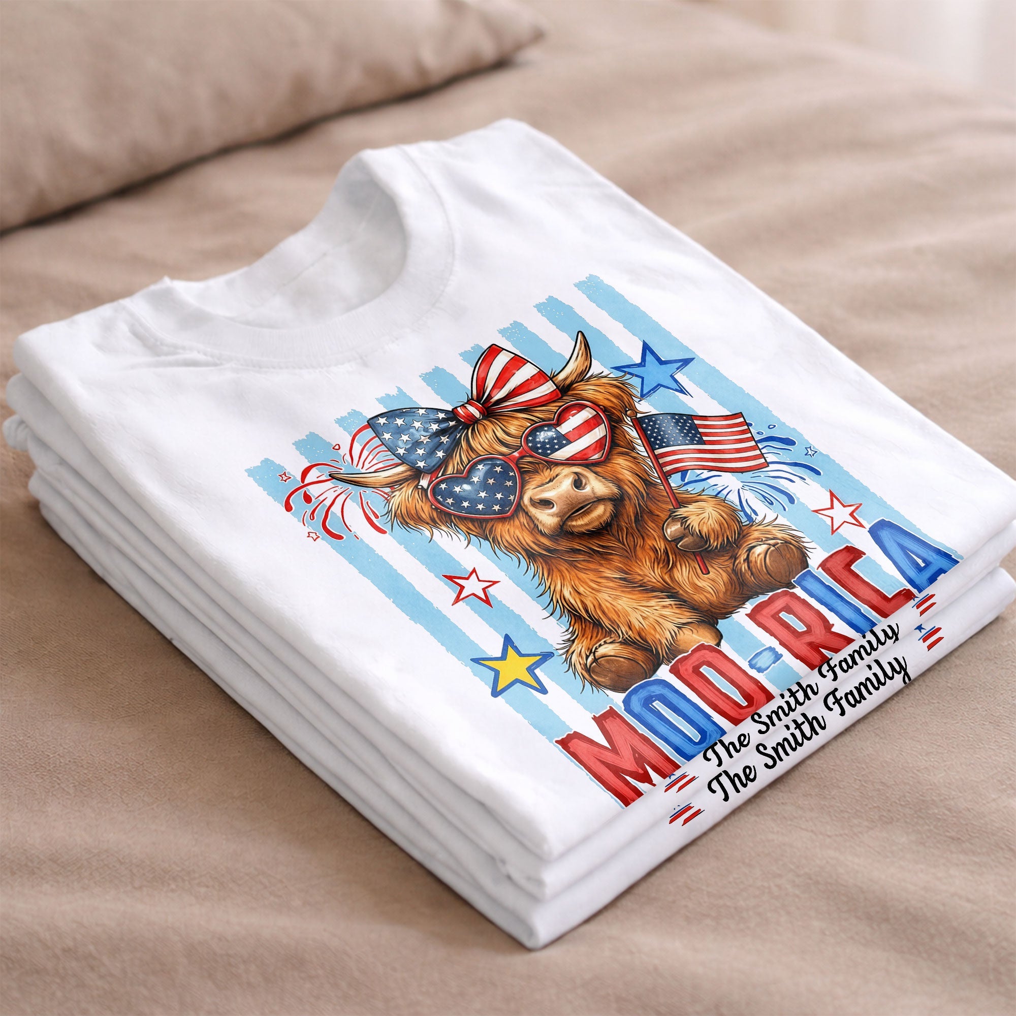 Personalized Highland Cow T-Shirt & Hoodie Gift for 4th of July Shirt GradoCreations