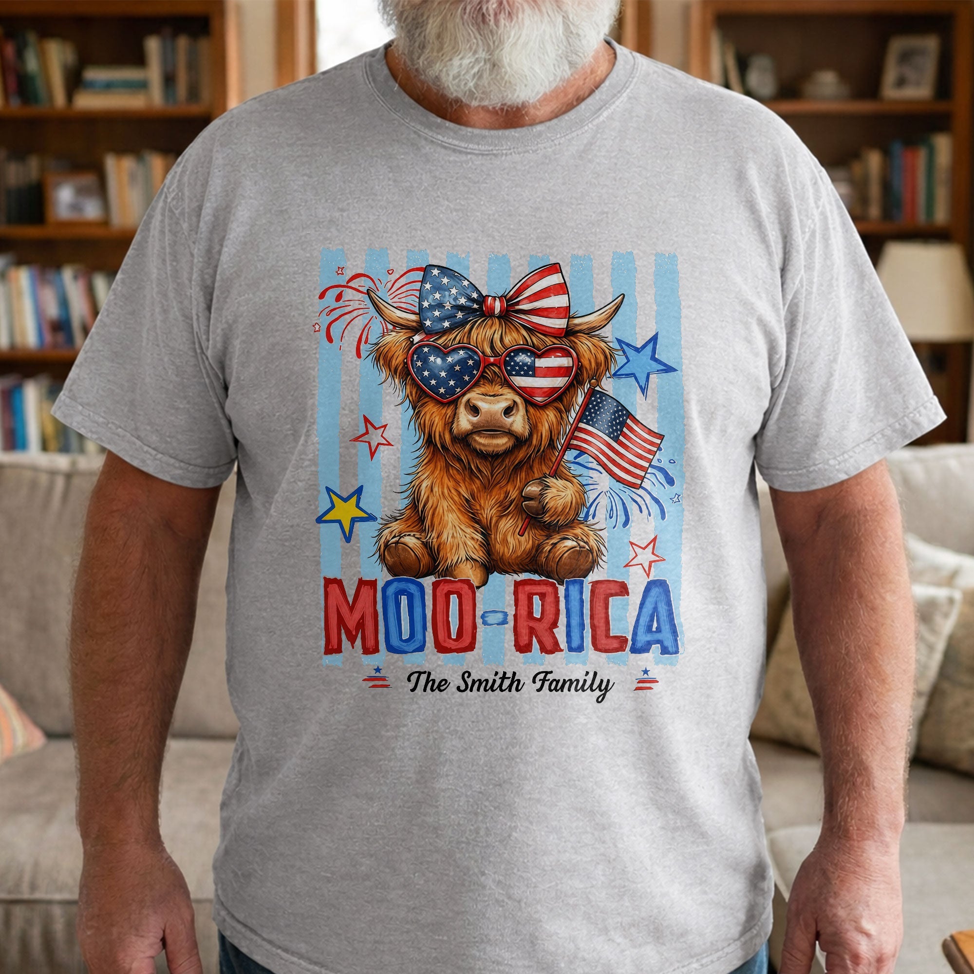 Personalized Highland Cow T-Shirt & Hoodie Gift for 4th of July Shirt GradoCreations