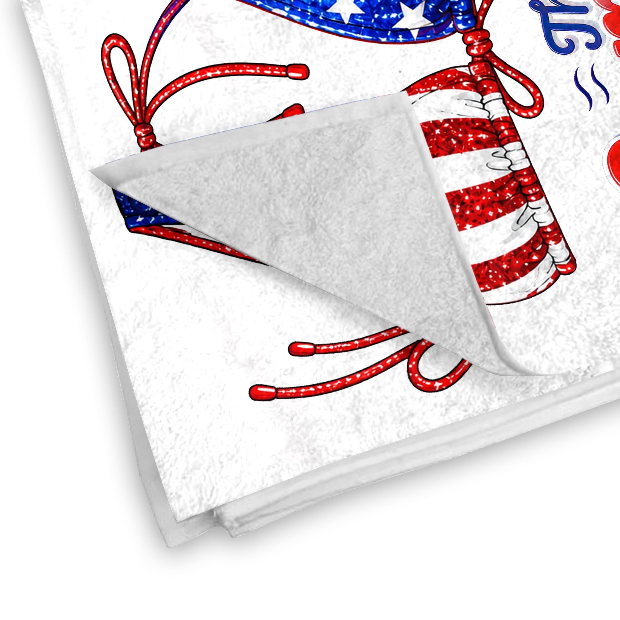 Personalized Microfiber Beach Towel Custom Name Stars Stripes Gift for Independence Day Beach Towels GradoCreations