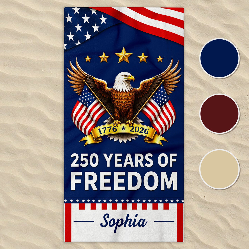 Personalized Microfiber Beach Towel USA Flag Gift for Dad Beach Towels GradoCreations