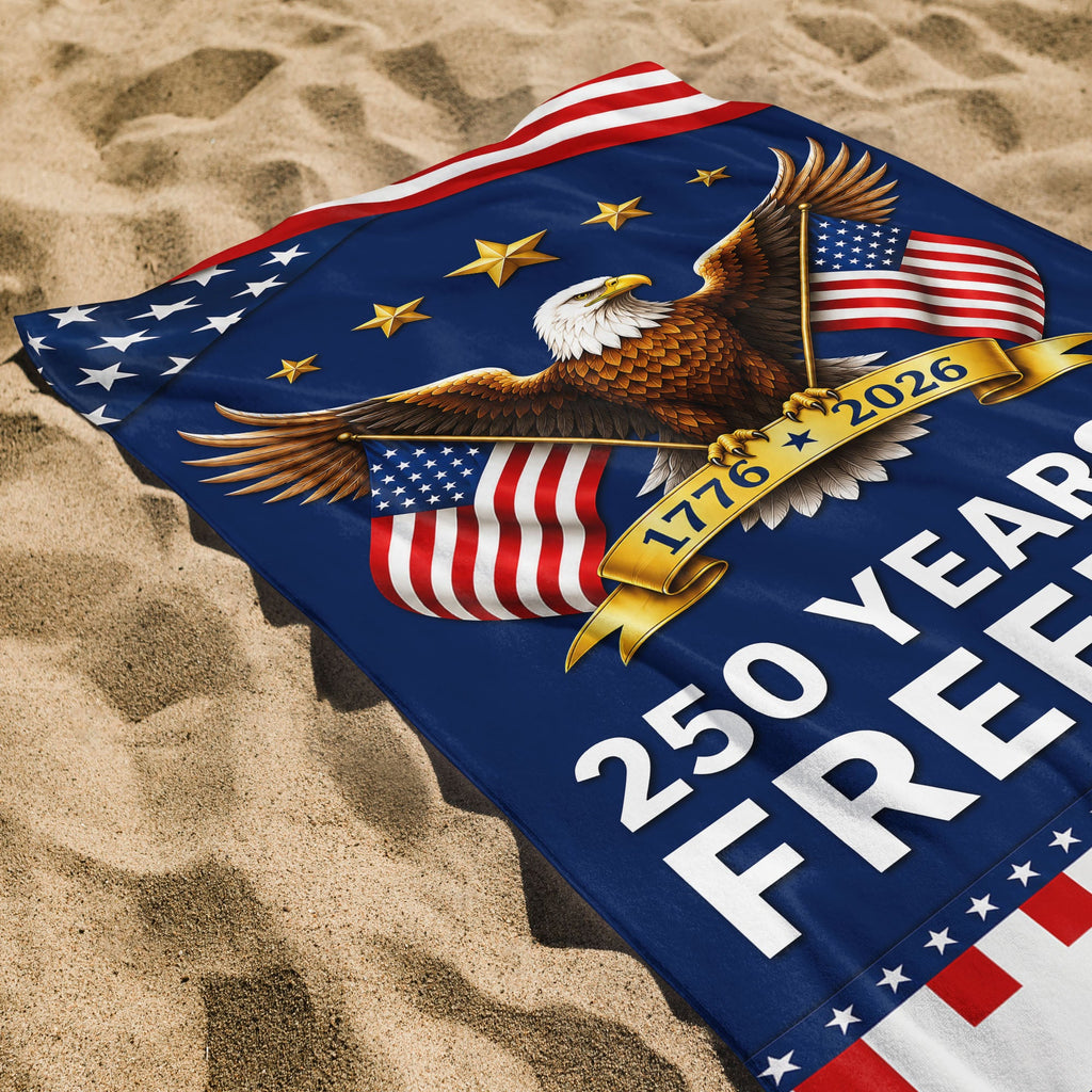 Personalized Microfiber Beach Towel USA Flag Gift for Dad Beach Towels GradoCreations