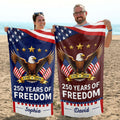 Personalized Microfiber Beach Towel USA Flag Gift for Dad Beach Towels GradoCreations