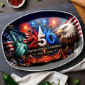 Personalized American Flag Custom Plate for 4th of July Gift Custom Plate GradoCreations