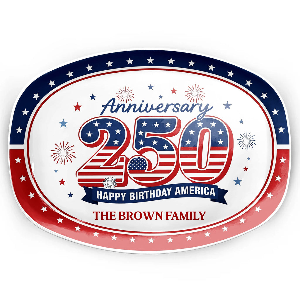 Personalized 4th of July Custom Family Name Plate Gift Custom Plate GradoCreations