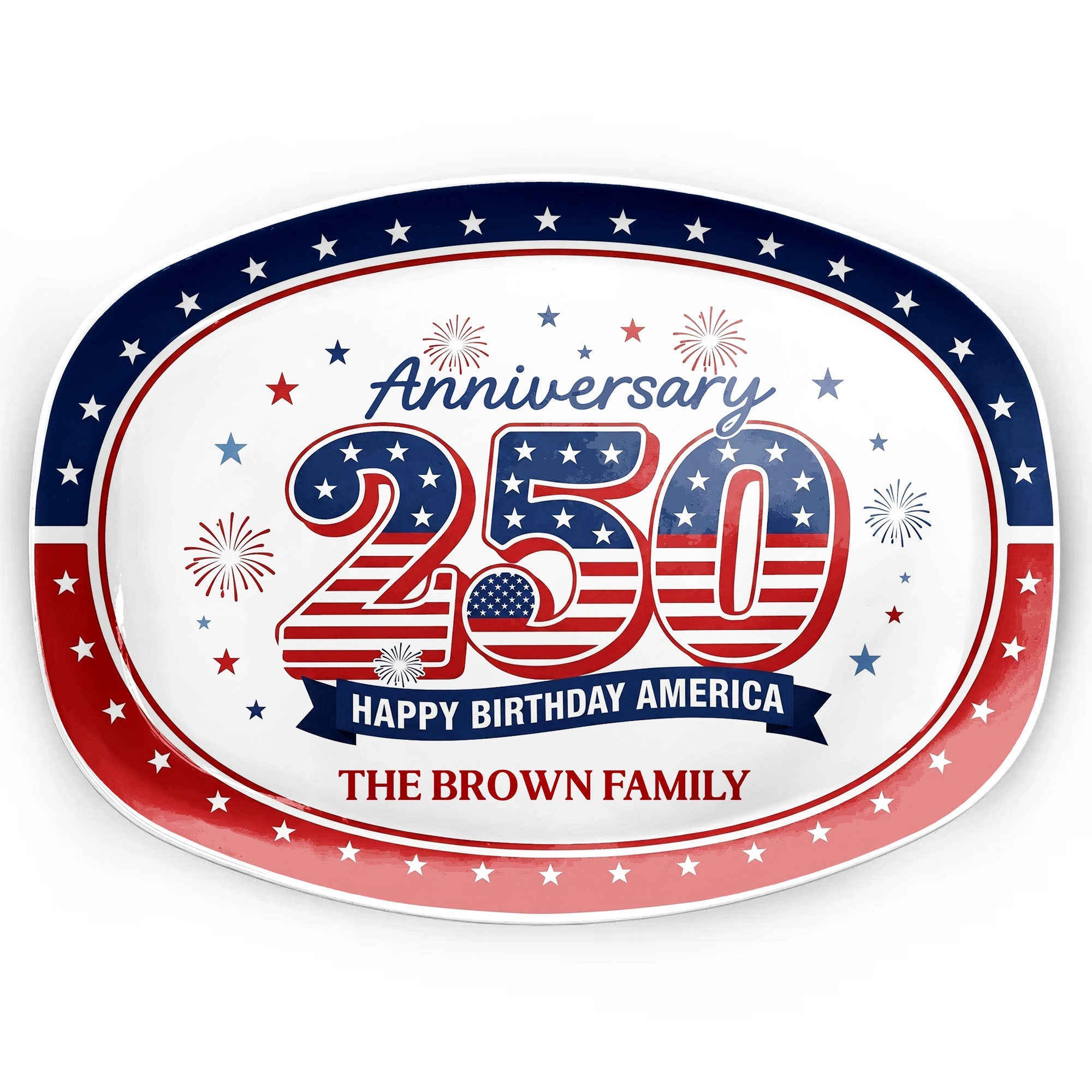 Personalized 4th of July Custom Family Name Plate Gift Custom Plate GradoCreations