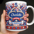 Personalized 3D Rhinestone Coffee Mug Custom Name USA Gift Edge-to-edge Mug GradoCreations