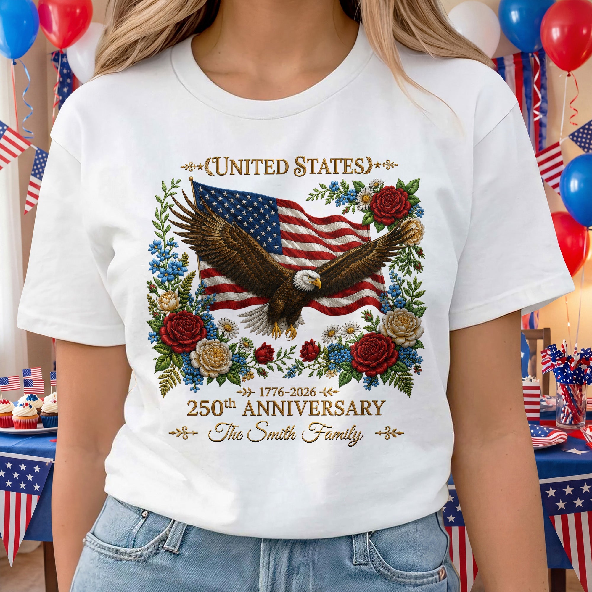 Personalized USA Flag T-Shirt or Hoodie Custom Name Gift for 4th of July Shirt GradoCreations