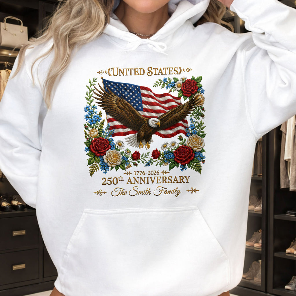 Personalized USA Flag T-Shirt or Hoodie Custom Name Gift for 4th of July Shirt GradoCreations