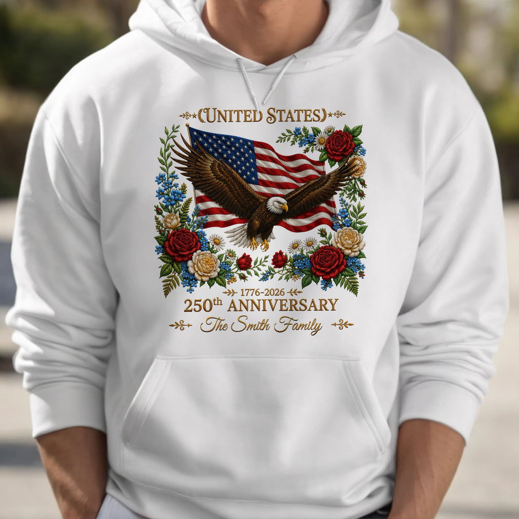 Personalized USA Flag T-Shirt or Hoodie Custom Name Gift for 4th of July Shirt GradoCreations
