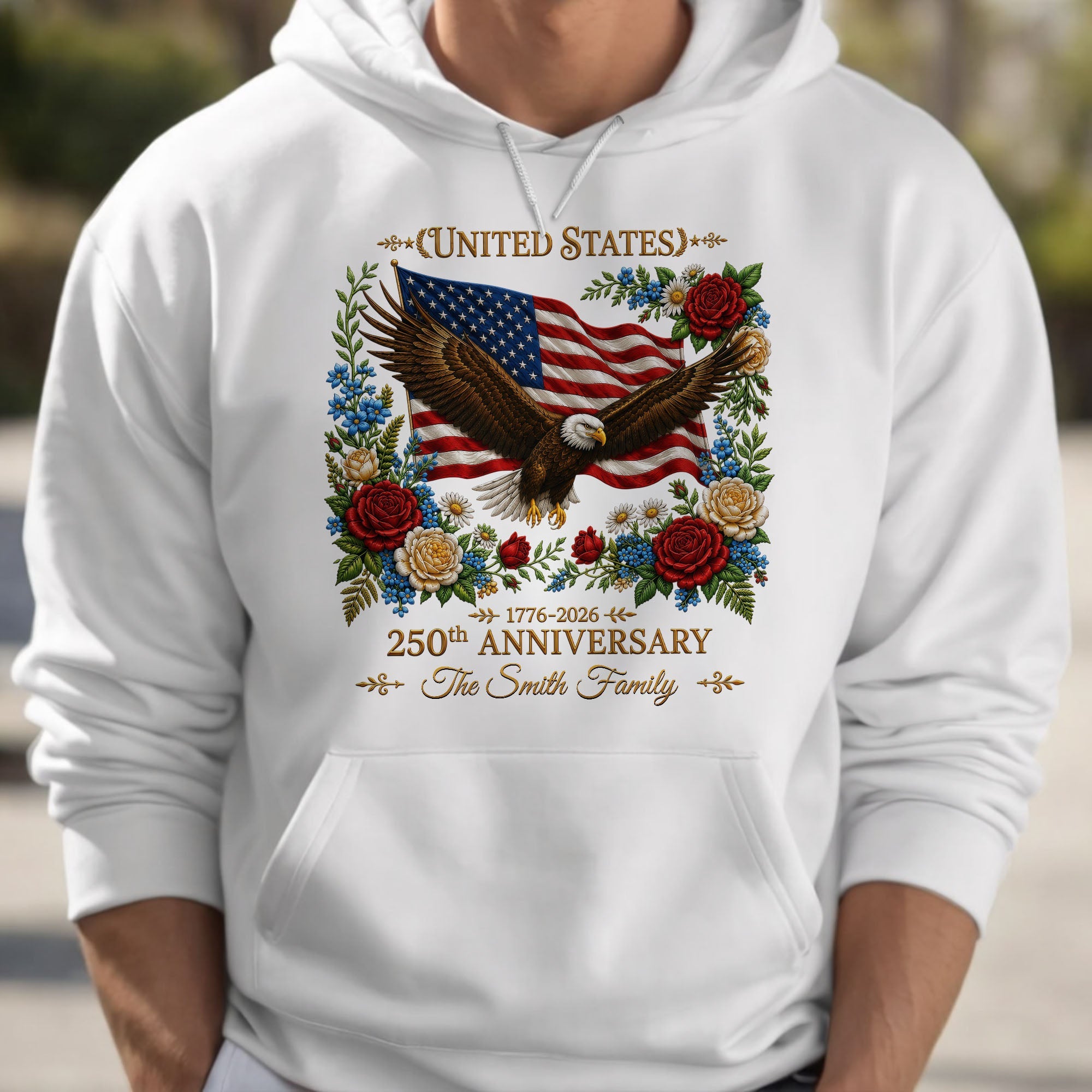 Personalized USA Flag T-Shirt or Hoodie Custom Name Gift for 4th of July Shirt GradoCreations