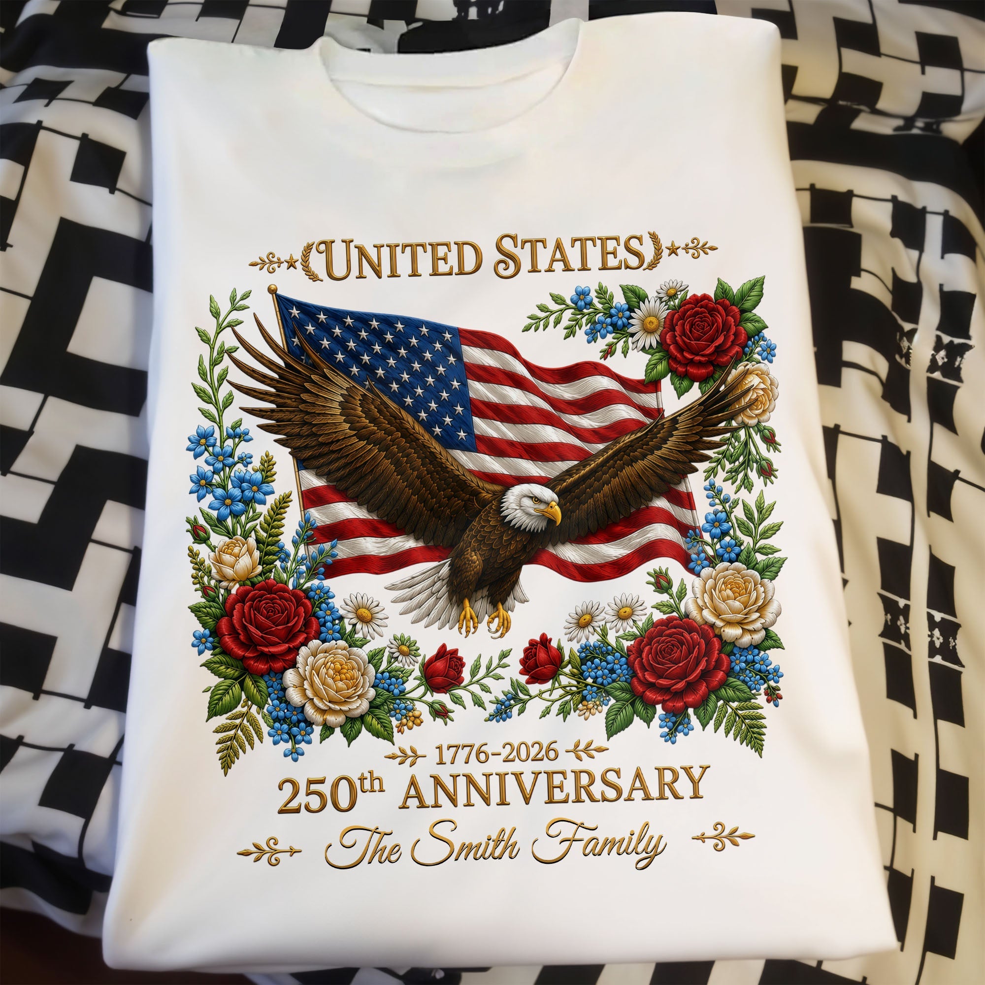 Personalized USA Flag T-Shirt or Hoodie Custom Name Gift for 4th of July Shirt GradoCreations