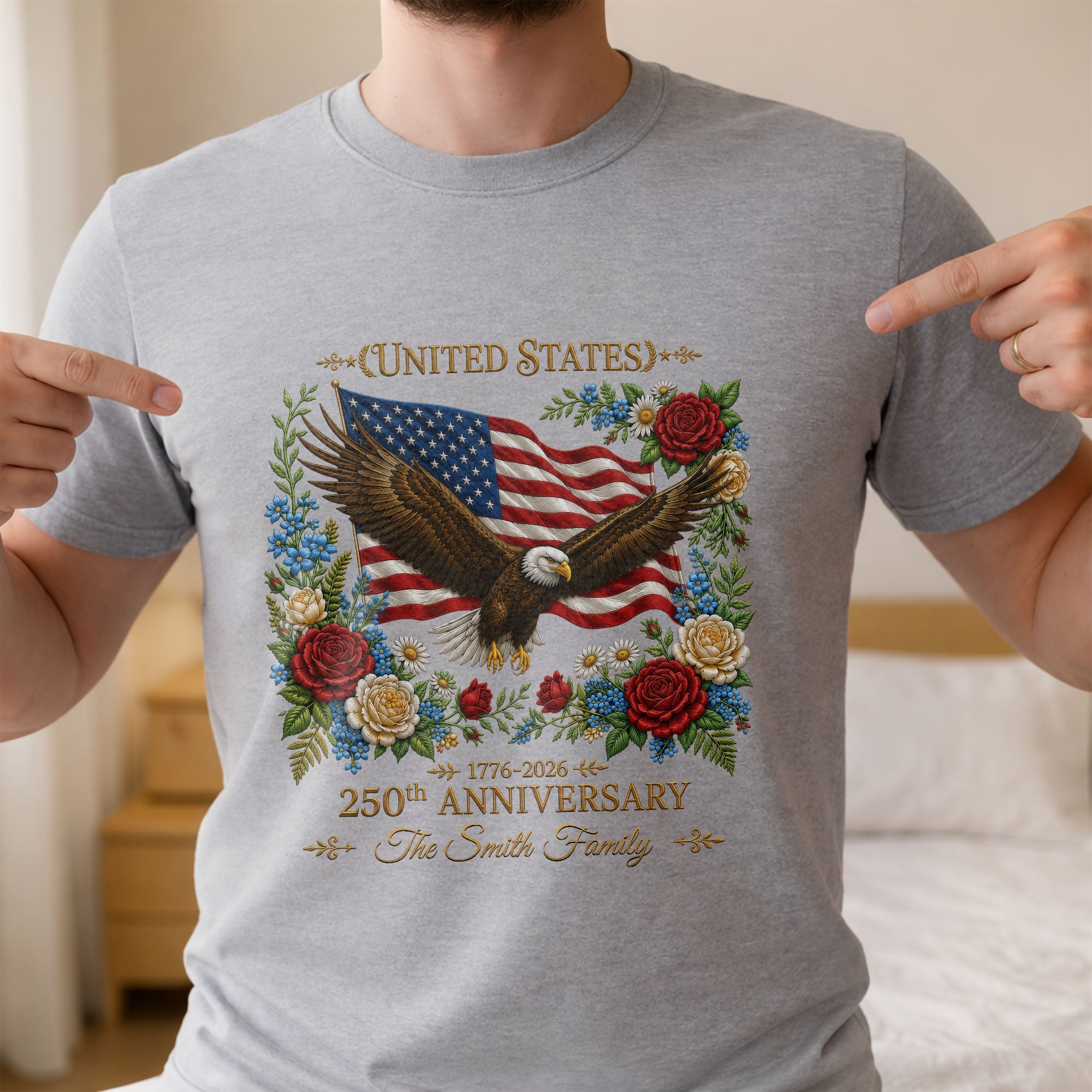 Personalized USA Flag T-Shirt or Hoodie Custom Name Gift for 4th of July Shirt GradoCreations