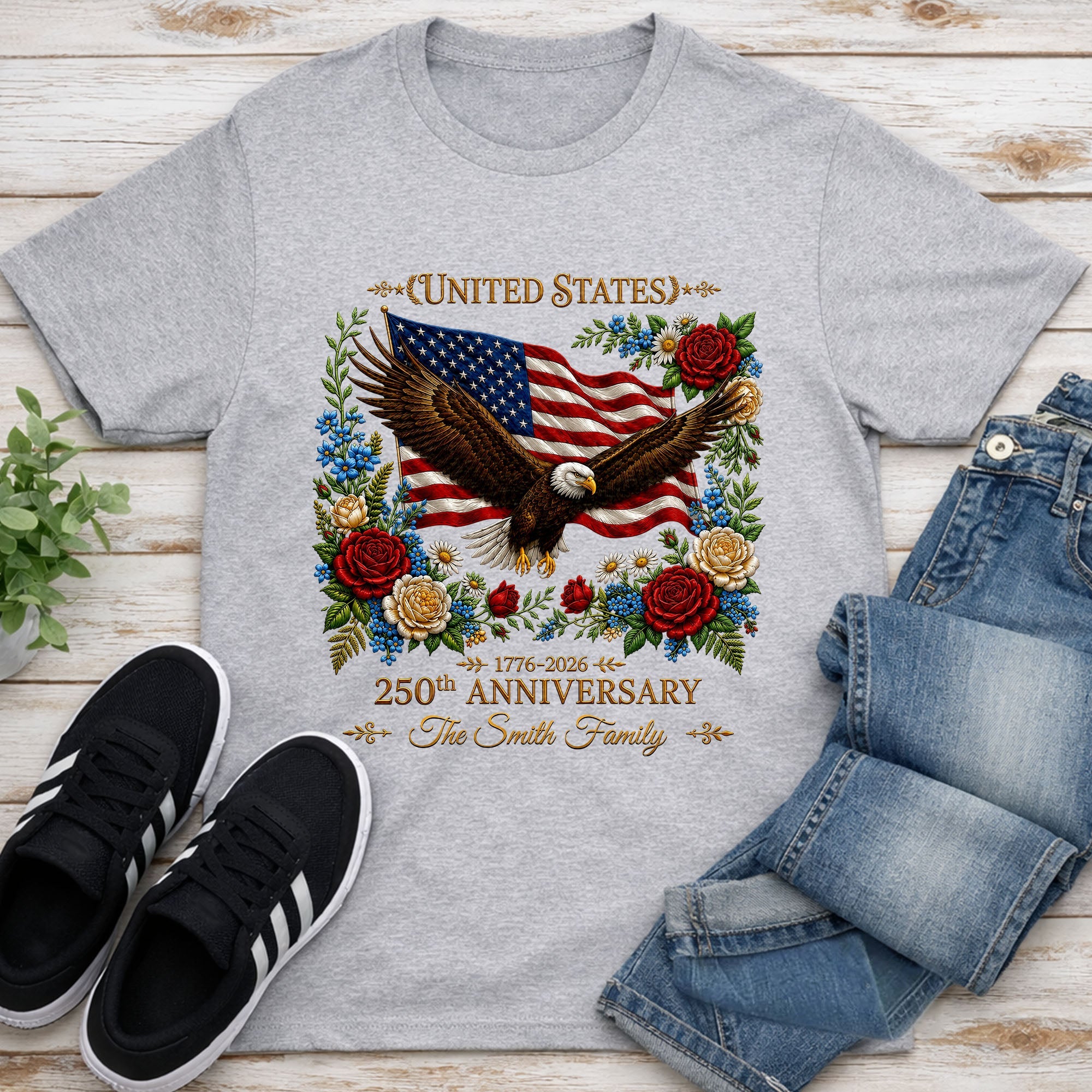 Personalized USA Flag T-Shirt or Hoodie Custom Name Gift for 4th of July Shirt GradoCreations