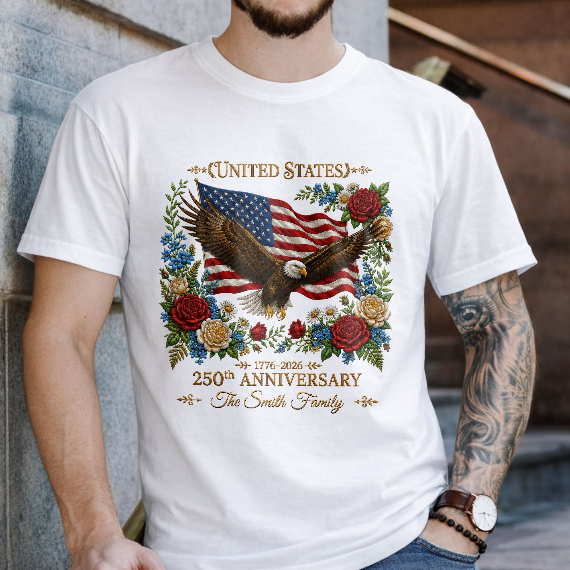 Personalized USA Flag T-Shirt or Hoodie Custom Name Gift for 4th of July Shirt GradoCreations