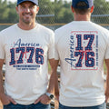 Personalized Family Name T-Shirt 4th of July Gift Idea T-Shirt Font and Back GradoCreations