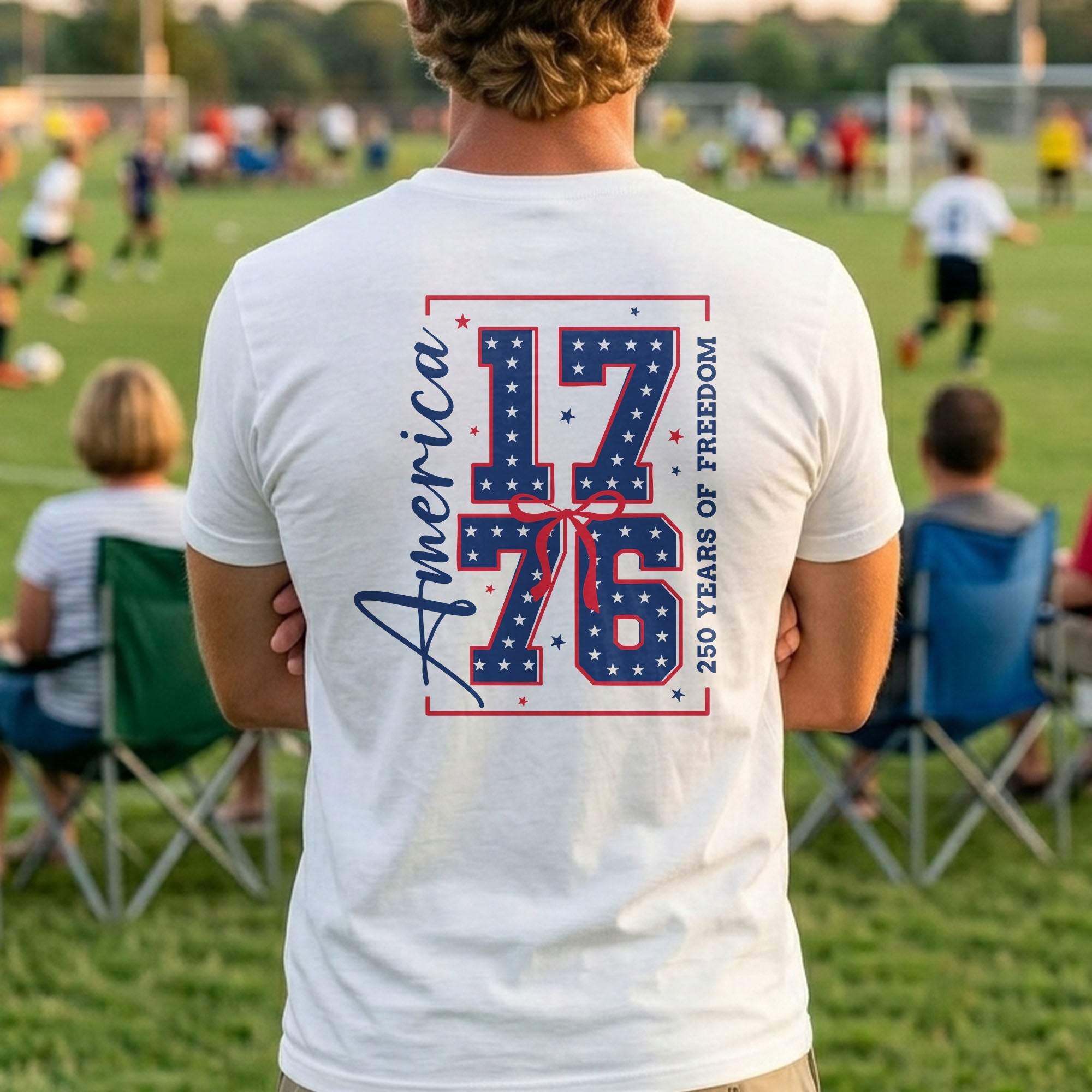Personalized Family Name T-Shirt 4th of July Gift Idea T-Shirt Font and Back GradoCreations