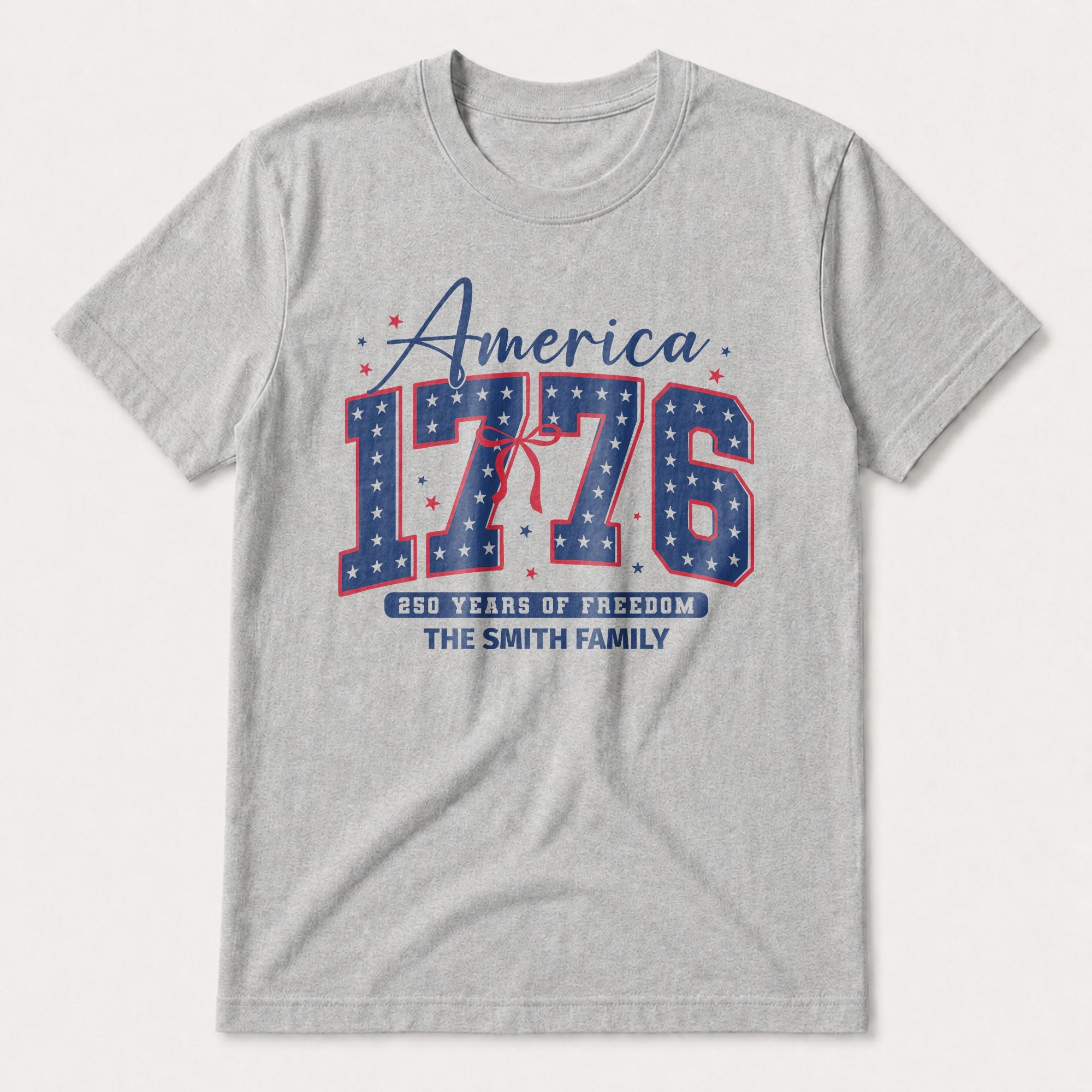 Personalized Family Name T-Shirt 4th of July Gift Idea T-Shirt Font and Back GradoCreations