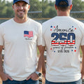 Personalized American Flag T-Shirt Custom Name Gift for Dad T-Shirt Font and Back GradoCreations