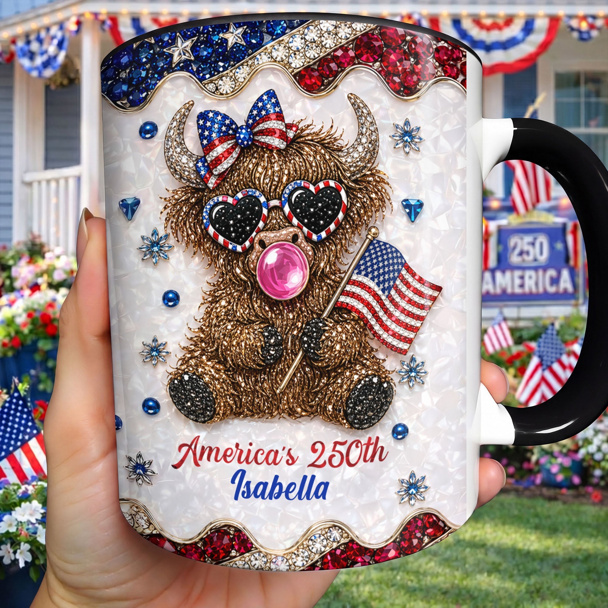 Personalized Accent Mug America 250th Anniversary Custom Gift Accent Mug GradoCreations