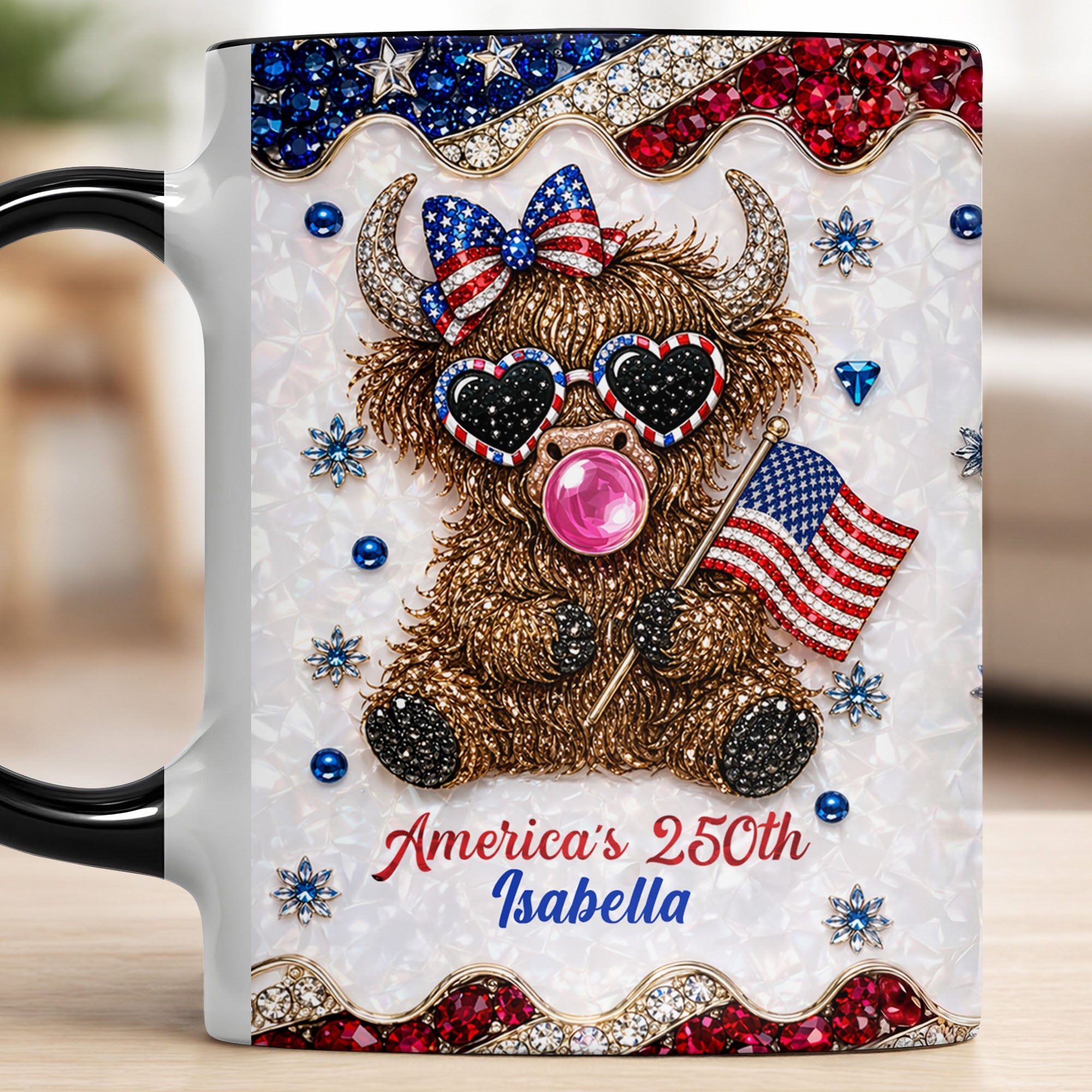 Personalized Accent Mug America 250th Anniversary Custom Gift Accent Mug GradoCreations