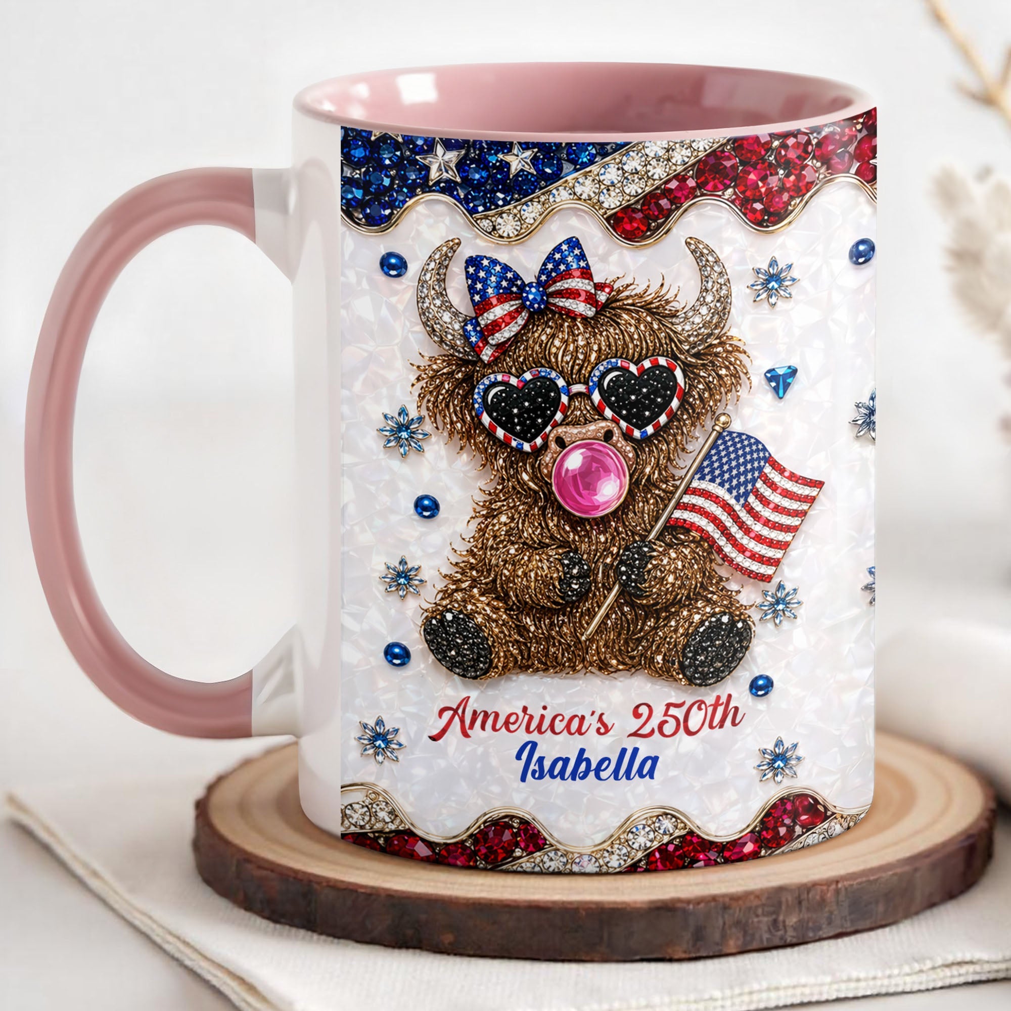 Personalized Accent Mug America 250th Anniversary Custom Gift Accent Mug GradoCreations