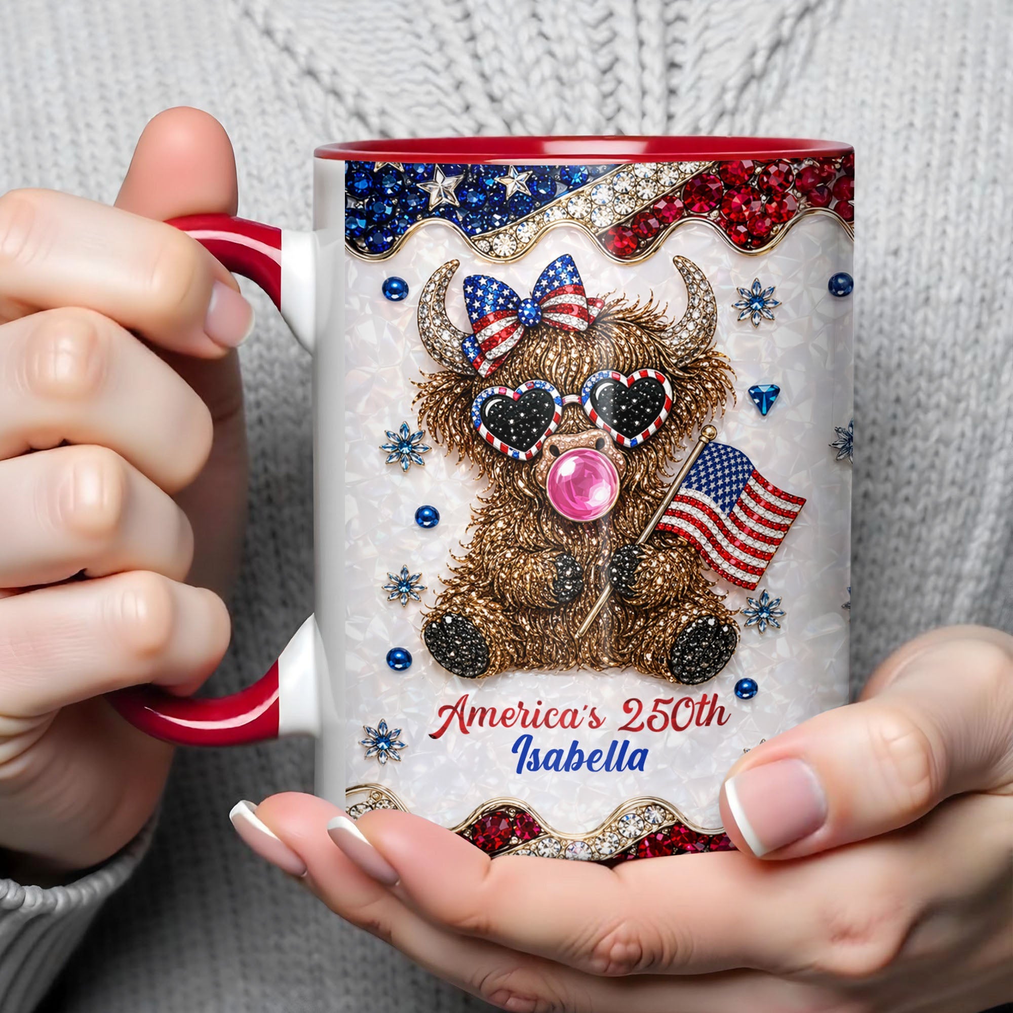 Personalized Accent Mug America 250th Anniversary Custom Gift Accent Mug GradoCreations