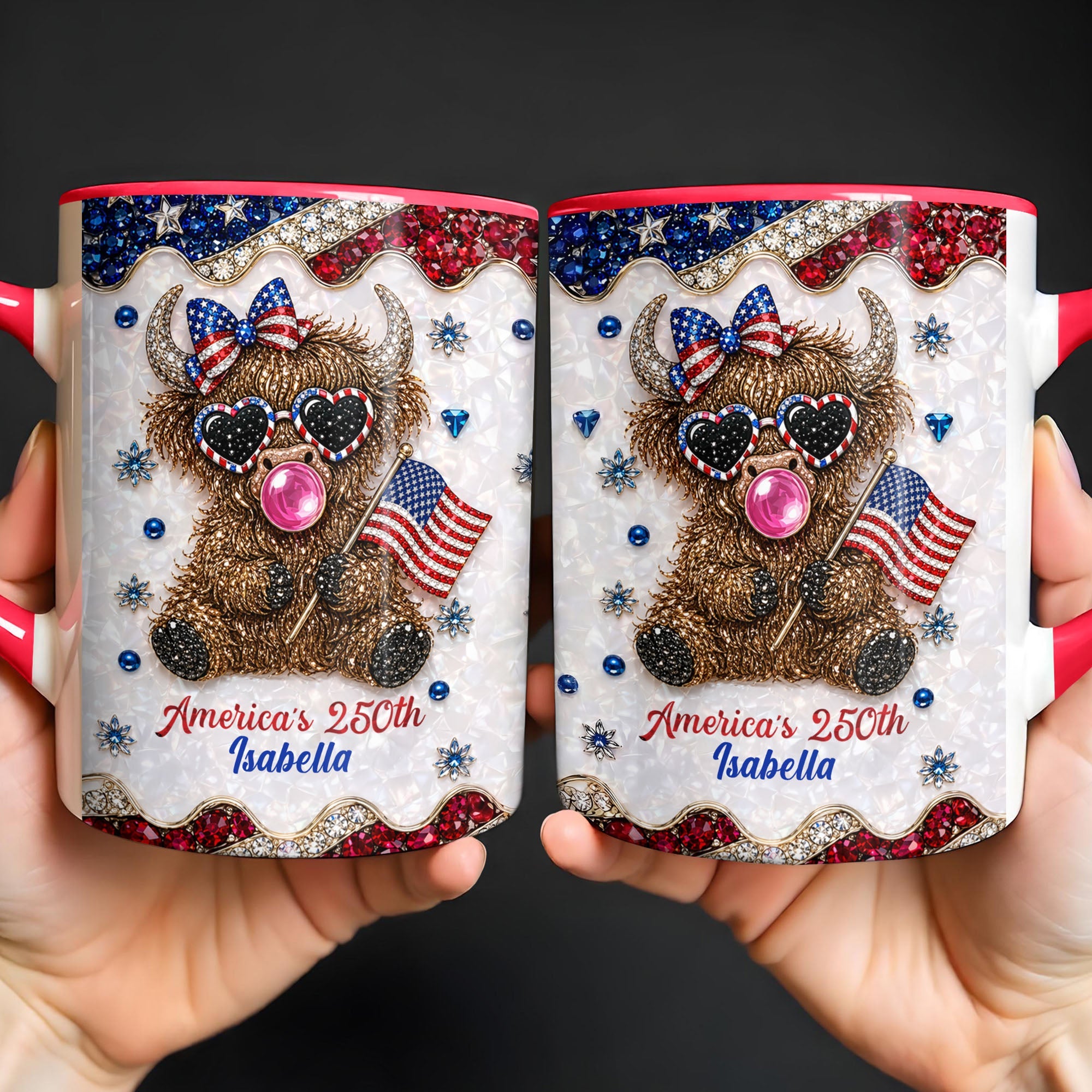 Personalized Accent Mug America 250th Anniversary Custom Gift Accent Mug GradoCreations