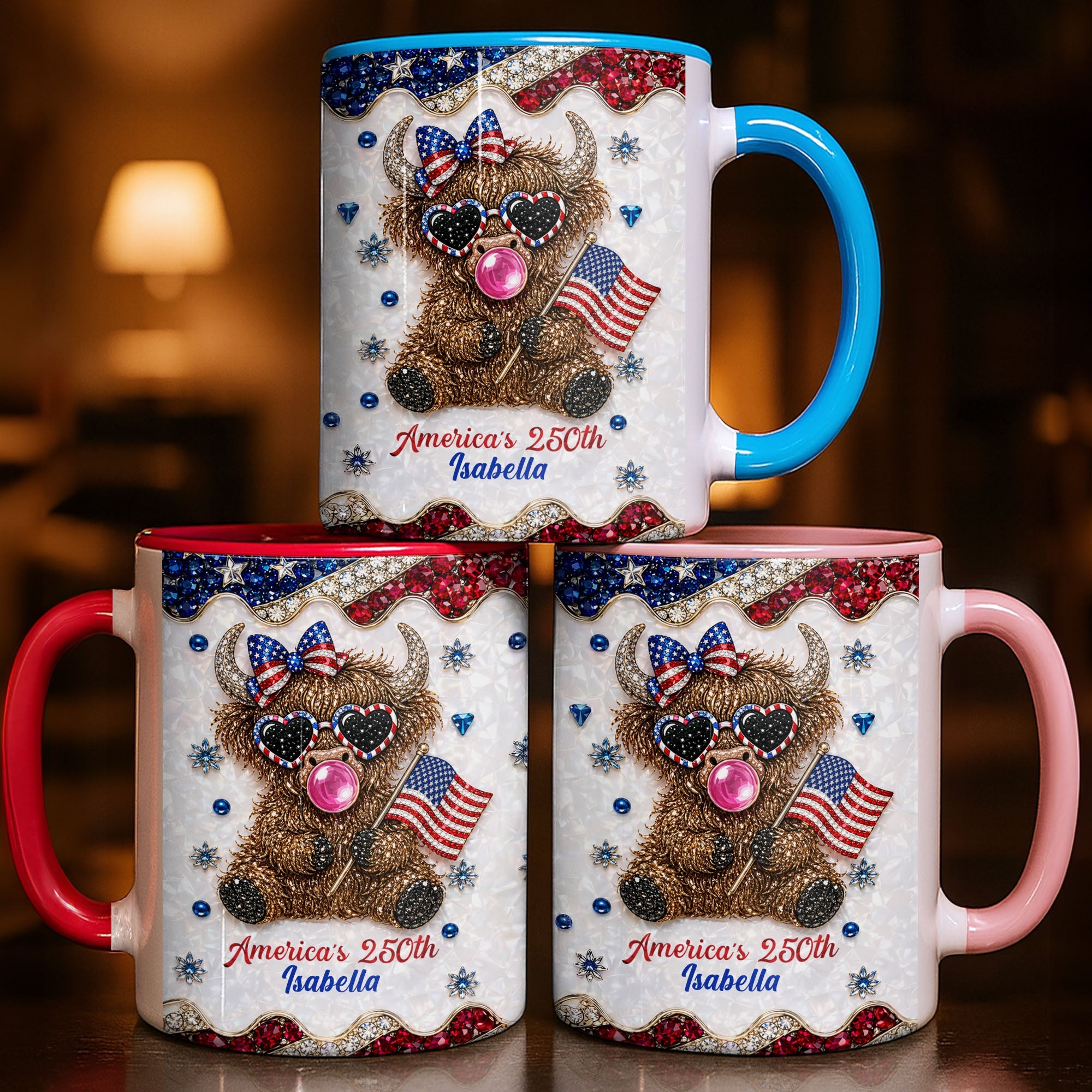 Personalized Accent Mug America 250th Anniversary Custom Gift Accent Mug GradoCreations