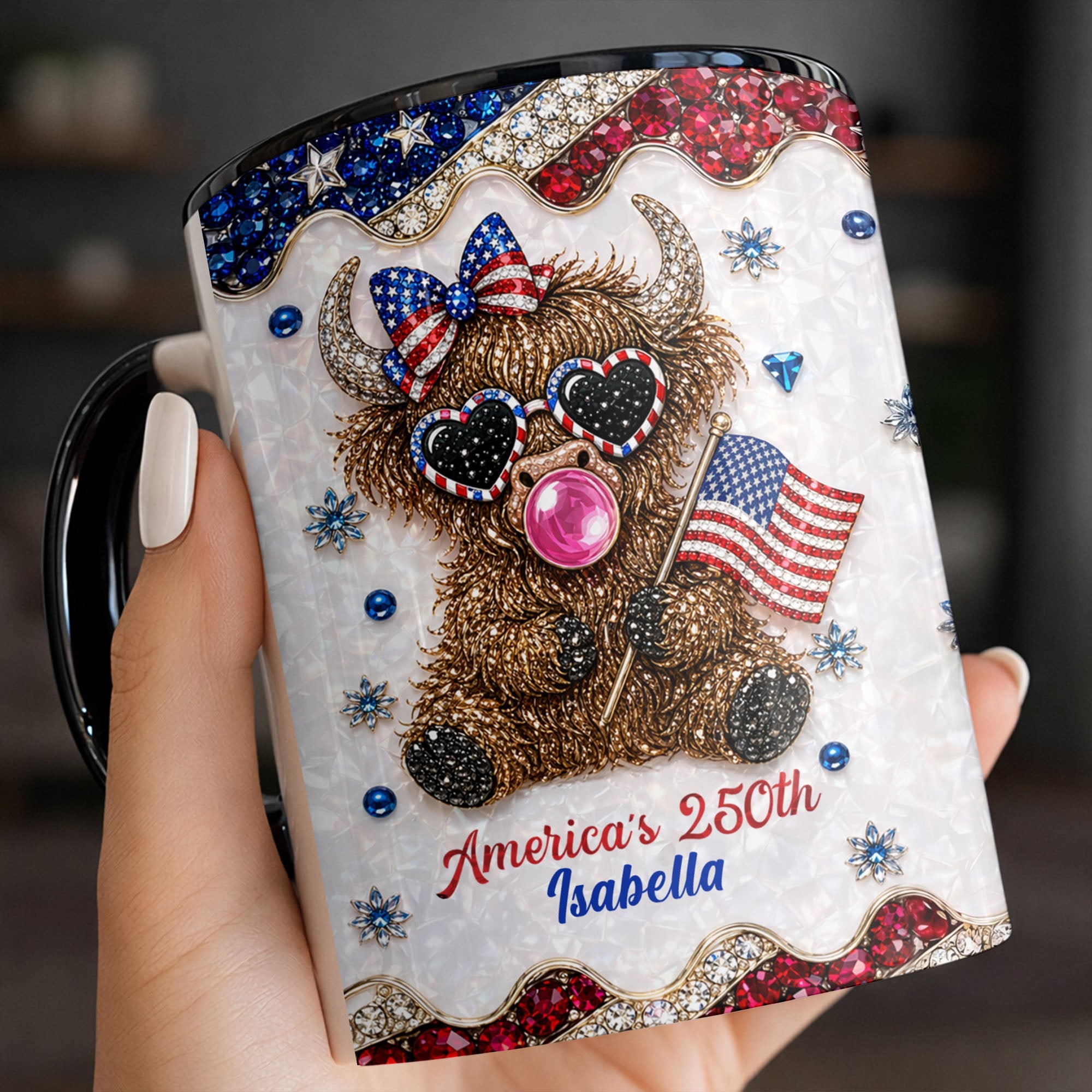 Personalized Accent Mug America 250th Anniversary Custom Gift Accent Mug GradoCreations