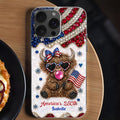 Personalized Clear Phone Case American Flag Highland Cow Gift Clear Phone Case GradoCreations