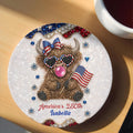 Personalized Ceramic Coaster 4th of July Gift Custom Name Ceramic Coaster GradoCreations