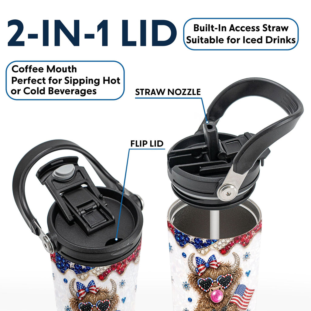 Personalized 30oz Tumbler with Handle American Flag Gift for Family Tumbler With Handle GradoCreations