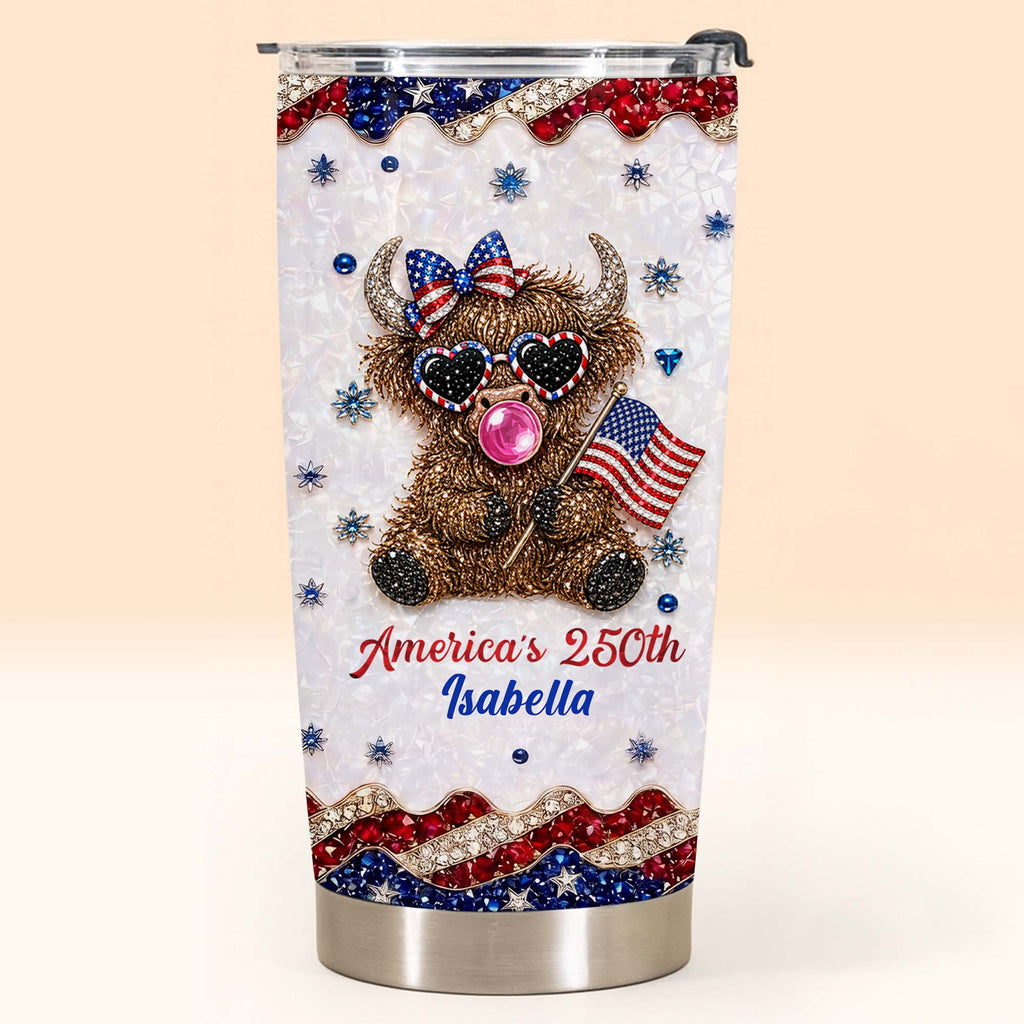 Personalized 20oz Tumbler with American Flag for Independence Day Gift 20oz Tumbler GradoCreations