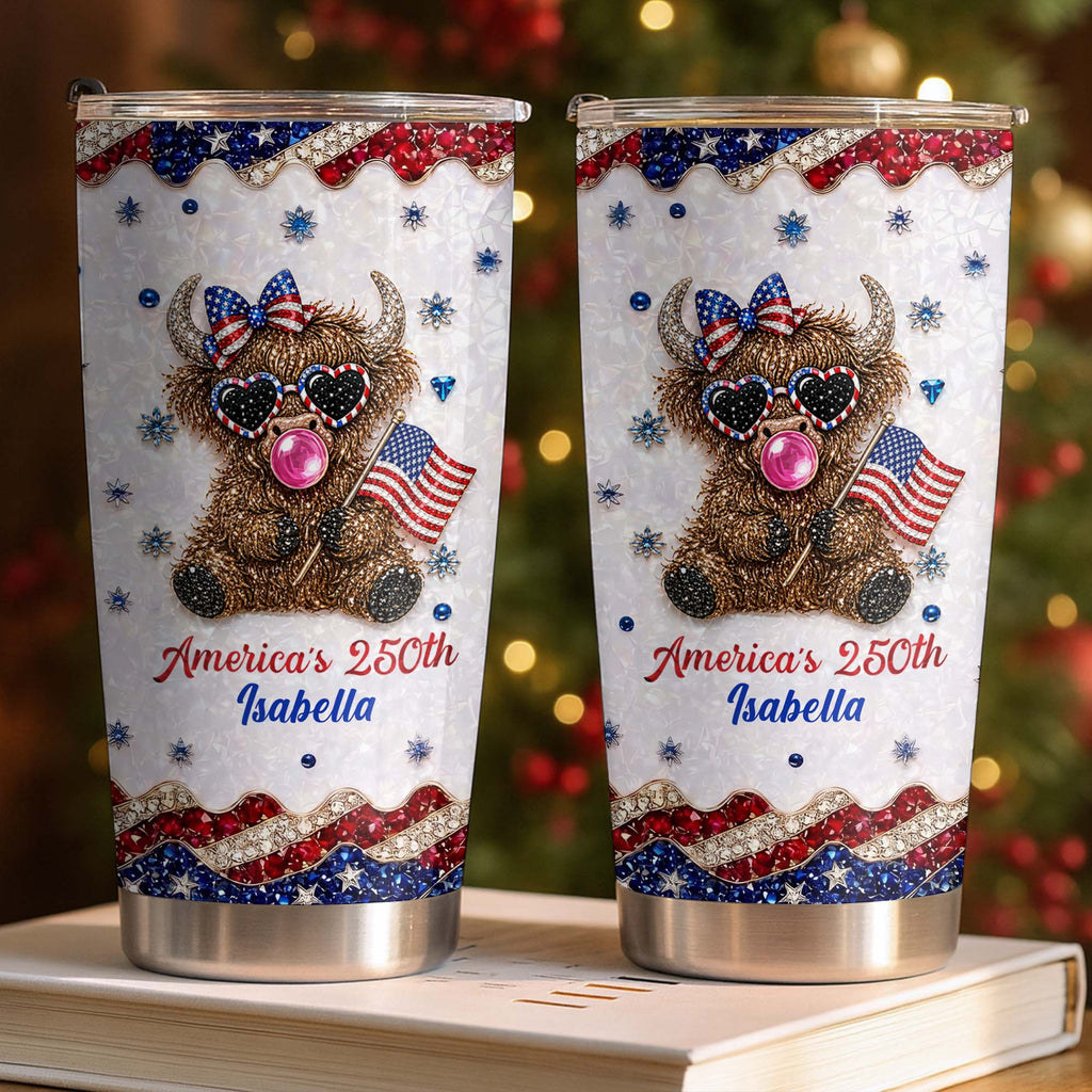 Personalized 20oz Tumbler with American Flag for Independence Day Gift 20oz Tumbler GradoCreations