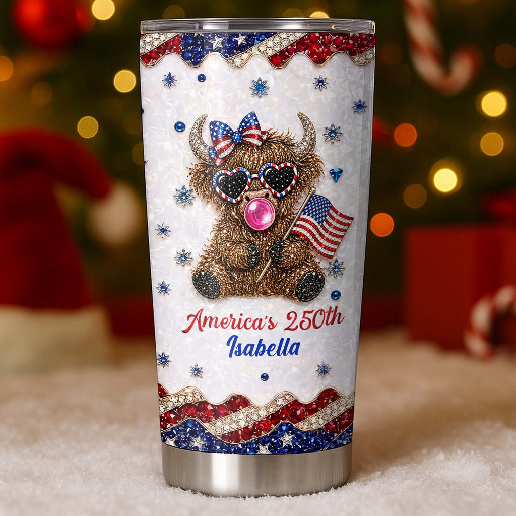Personalized 20oz Tumbler with American Flag for Independence Day Gift 20oz Tumbler GradoCreations