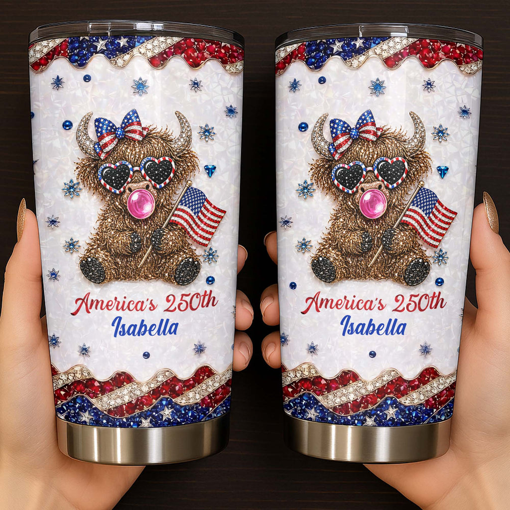 Personalized 20oz Tumbler with American Flag for Independence Day Gift 20oz Tumbler GradoCreations
