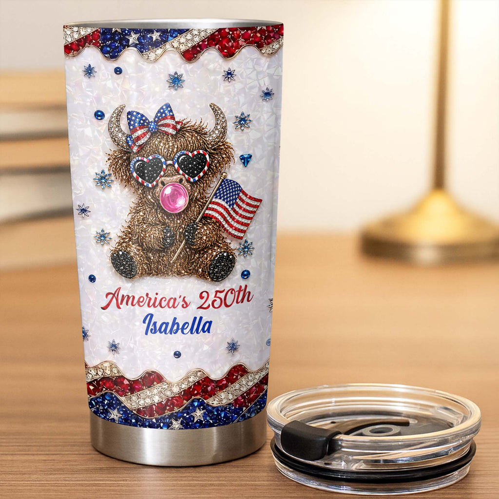 Personalized 20oz Tumbler with American Flag for Independence Day Gift 20oz Tumbler GradoCreations