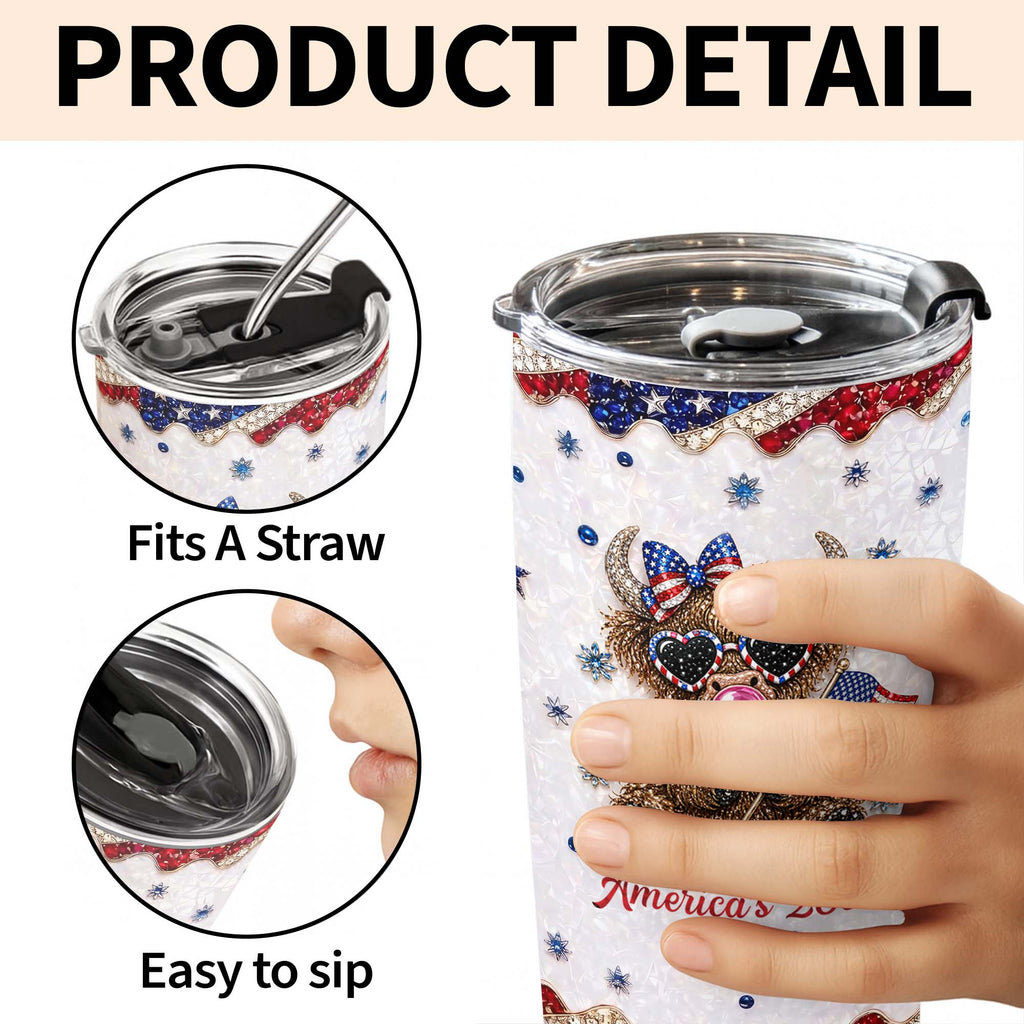 Personalized 20oz Tumbler with American Flag for Independence Day Gift 20oz Tumbler GradoCreations